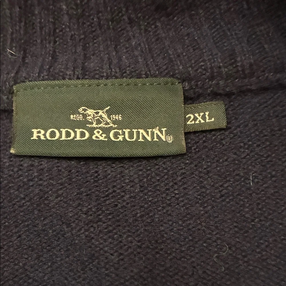 Rodd & Gunn Men's Navy Zip-Up Sweater Lambs Wool size 2XL